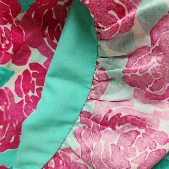 Vineyard Vines Girls Kentucky Derby Silk Blend Dress Painted Roses Size 6 - Picture 5 of 8